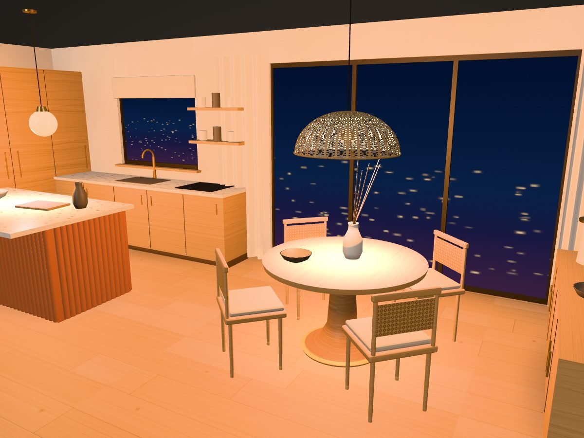Dining and kitchen