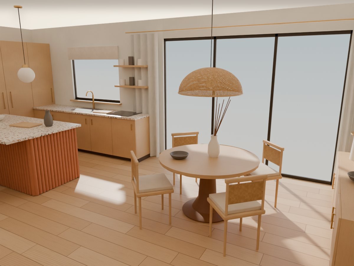 Dining and kitchen